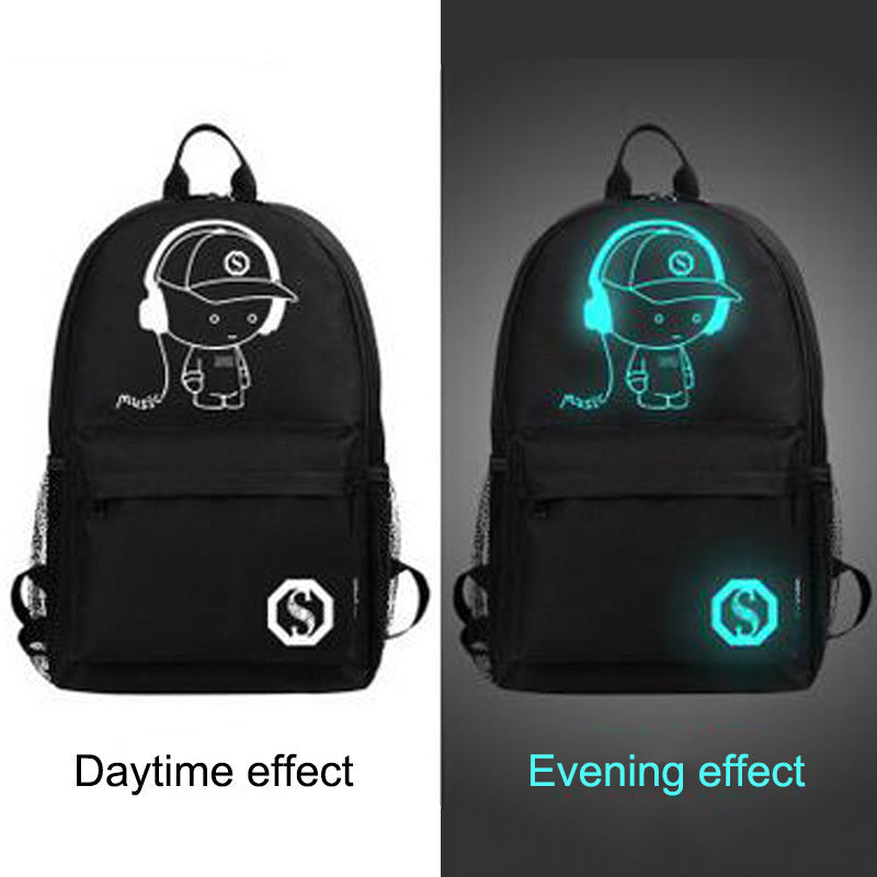Anti theft Luminous Animation backpack 5